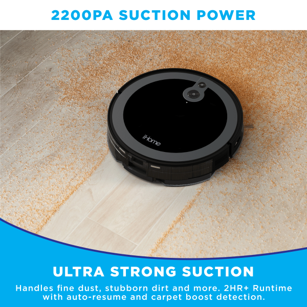 iHome AutoVac Luna Pro 3-in-1 Robot Vacuum and Vibrating Mop with Auto Empty Base - Image 13