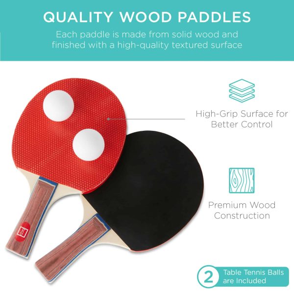 Best Choice Products 6x3ft Portable Ping Pong Table Game Set, Folding Indoor Outdoor Table Tennis w/ 2 Paddles, Balls - Image 6