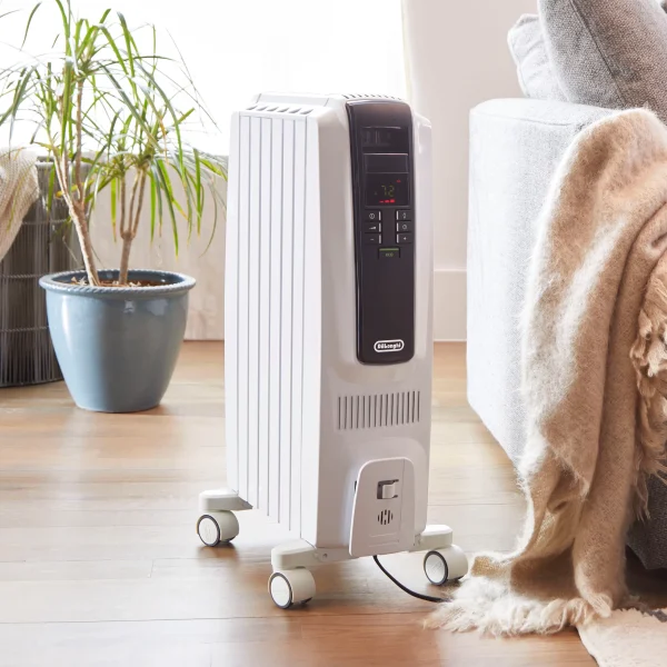 Up to 1500-Watt Oil-filled Radiant Tower Indoor Electric Space Heater with Thermostat - Image 3