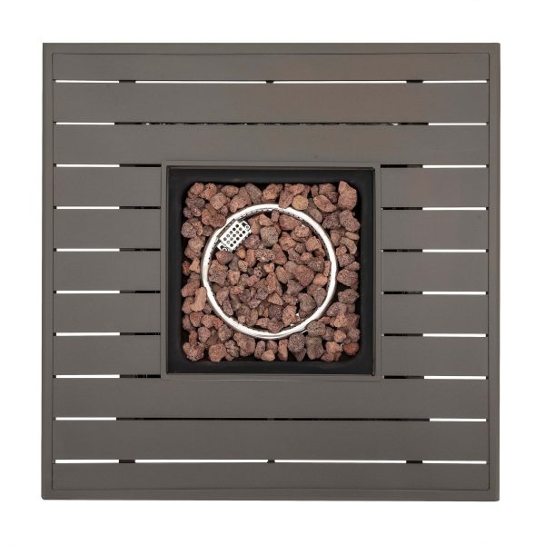 31.89-in W 50000-BTU Dark Brown Tabletop Aluminum Propane Gas Fire Pit Table - Image 4