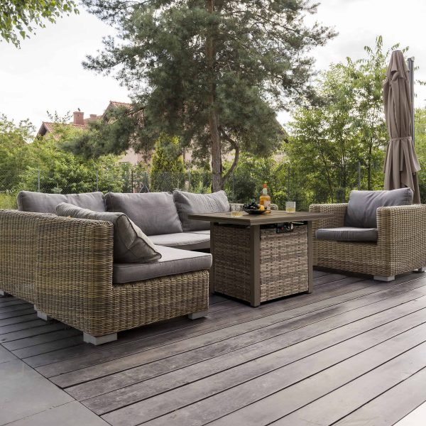 31.89-in W 50000-BTU Dark Brown Tabletop Aluminum Propane Gas Fire Pit Table - Image 8