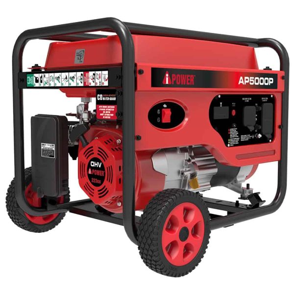 A-iPower High Output 5000/4000-Watt Portable Generator with Hour Meter   CARB Compliant