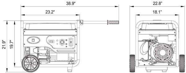 A-iPower High Output 5000/4000-Watt Portable Generator with Hour Meter   CARB Compliant - Image 8
