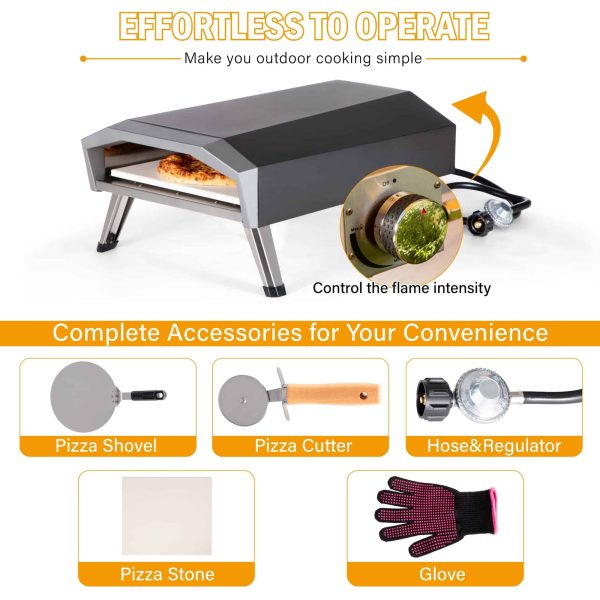 Sophia   William Portable 13  Gas Pizza Oven with Set of Pizza Baking Tools for Outdoor Camping - Image 5