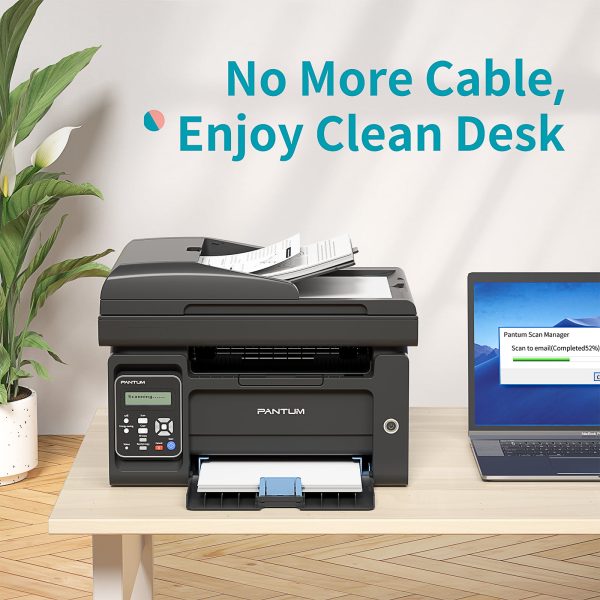 PANTUM M6552NW All-in-One Wireless Monochrome Laser Printer, Copier, Scanner with 35-Sheet ADF, Black and White, Mobile Printing - Image 9
