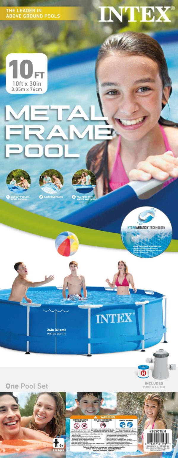 10 Ft x 30 In Above Ground Round Swimming Pool, (Pump Not Included) - Image 4