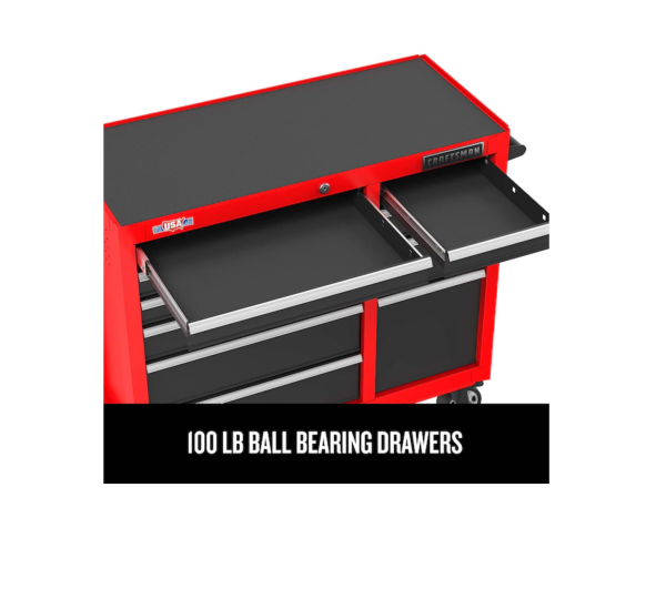 CMST98273RB 2000 Series 52-in W x 37.5-in H 10-Drawer Steel Rolling Tool Cabinet (Red) - Image 6