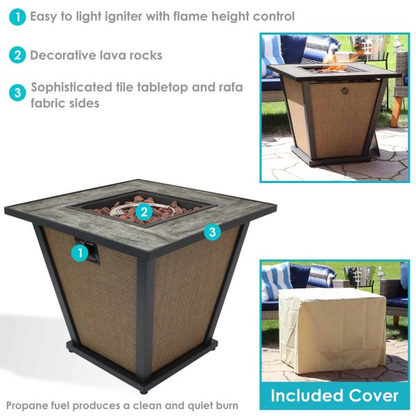 Decor 28-in W 40000-BTU Brown Portable Steel Propane Gas Fire Pit Table - Image 7