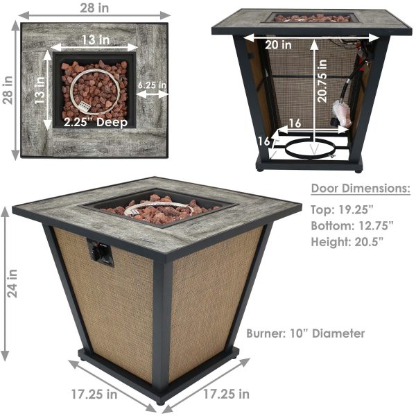 Decor 28-in W 40000-BTU Brown Portable Steel Propane Gas Fire Pit Table - Image 5
