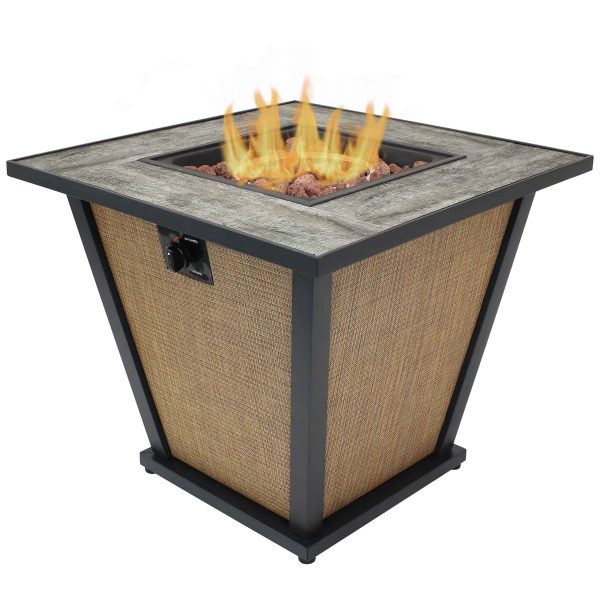 Decor 28-in W 40000-BTU Brown Portable Steel Propane Gas Fire Pit Table