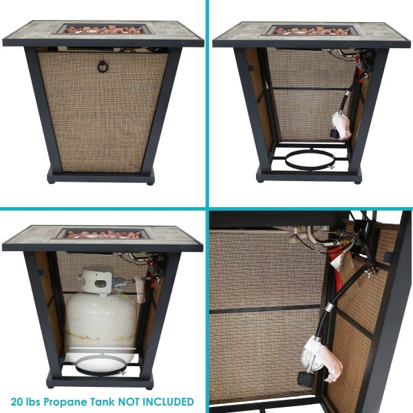 Decor 28-in W 40000-BTU Brown Portable Steel Propane Gas Fire Pit Table - Image 3