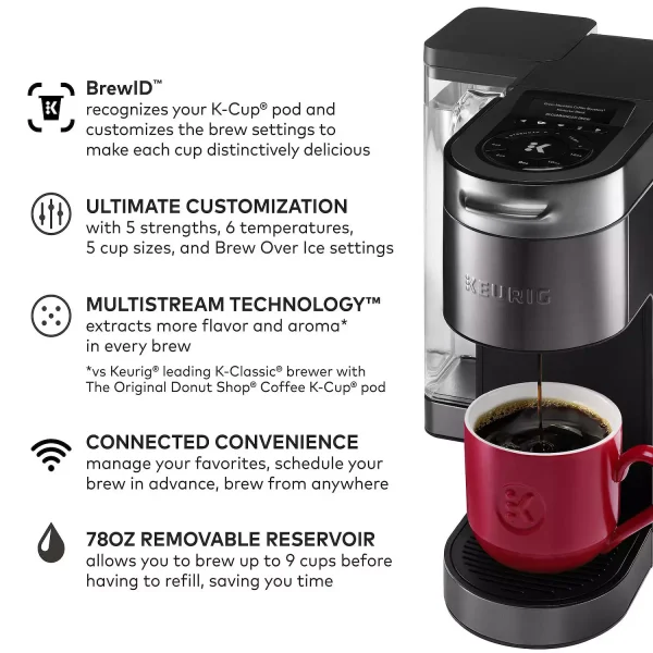 K-Supreme Plus SMART Single-Serve Coffee Maker with WiFi Compatibility and 5 Brew Sizes – Black - Image 10