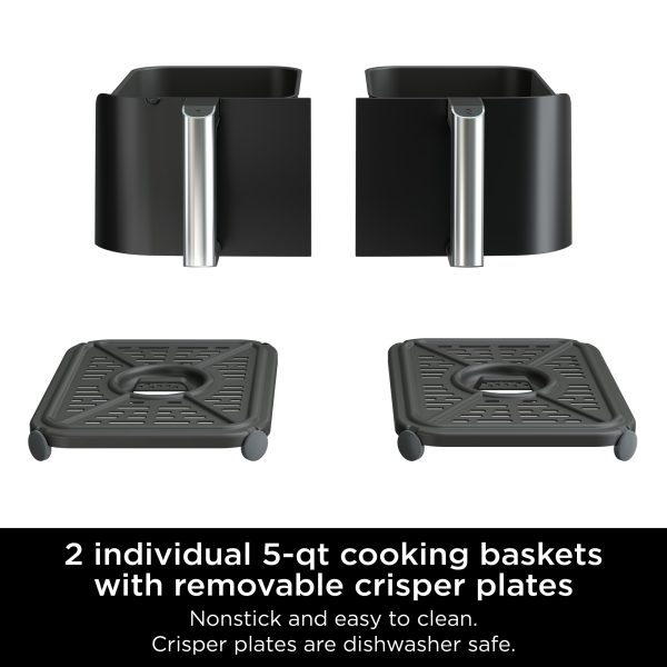 Foodi 6-in-1   10-Qt. 2-Basket Air Fryer with DualZone Technology- Air Fry, Roast   More - Image 2