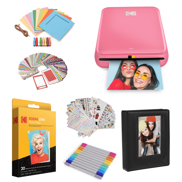 Kodak Step Mobile Instant Photo Printer Starter Bundle(Pink) for Ios   Android