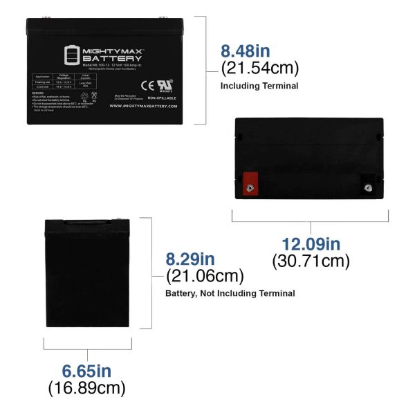 12V 100Ah SLA AGM Battery for SUNPOWER PV Solar Panels - Image 2