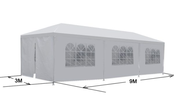ZenSports 10x30FT Outdoor Party Tent Gazebo Wedding Canopy Tent, Heavy-Duty Steel Waterproof UV Protection White - Image 4