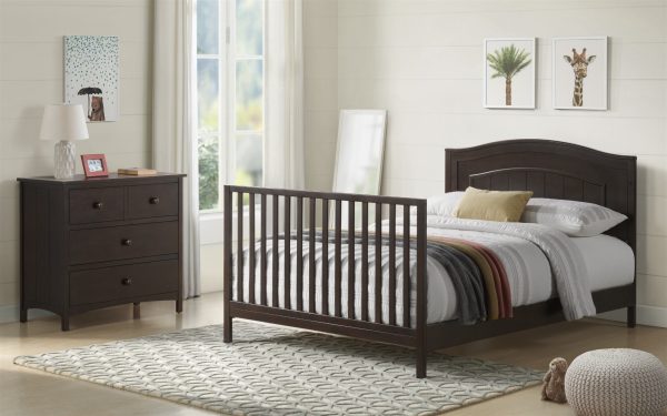 Oxford Baby North Bay 4-in-1 Convertible Crib, Espresso Brown, GREENGUARD Gold Certified, Wooden Crib - Image 3