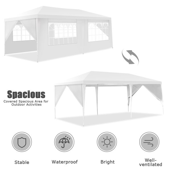 10 x20  Canopy Tent Heavy Duty Wedding Party Tent 6 Sidewalls W/Carry Bag - Image 8