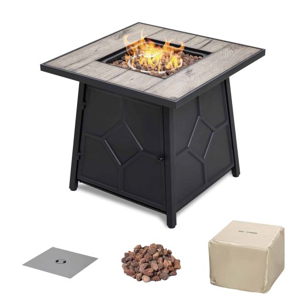 27.95-in W 40000-BTU Black Tabletop Iron Propane Gas Fire Pit Table - Image 9