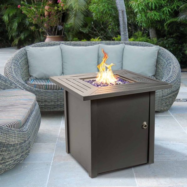 Teamson Home 29.92-in W 40000-BTU Dark Grey Steel Propane Gas Fire Pit - Image 2
