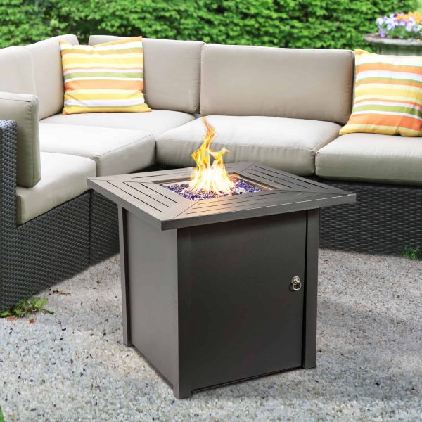 Teamson Home 29.92-in W 40000-BTU Dark Grey Steel Propane Gas Fire Pit - Image 3