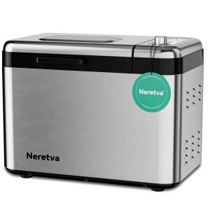 Neretva Bread Maker Machine, 15-in-1 3.3LB Automatic Breadmaker with Dual Kneading Paddles Digital