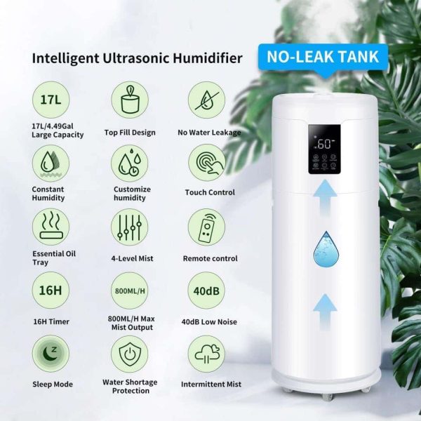 Honovos Humidifiers for Large Room Home Bedroom 2000 sq.ft. 17L/4.5Gal Large Humidifier - Image 8
