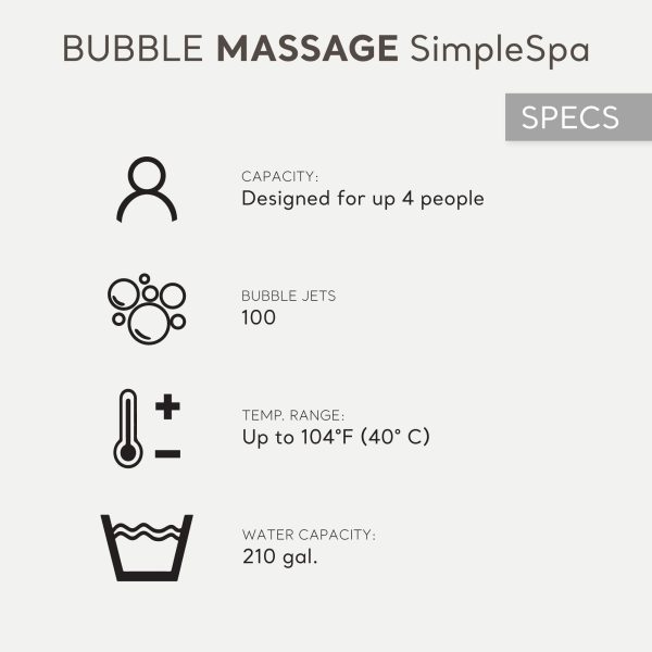 INTEX 28483E SimpleSpa Bubble Massage Spa- 4 Person Capacity – Built-in QuickFill Inflation   77  x 26 - Image 6