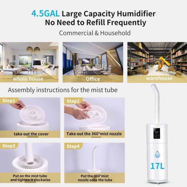 Honovos Humidifiers for Large Room Home Bedroom 2000 sq.ft. 17L/4.5Gal Large Humidifier - Image 6