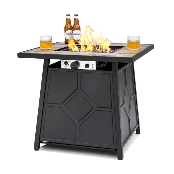 27.95-in W 40000-BTU Black Tabletop Iron Propane Gas Fire Pit Table - Image 13