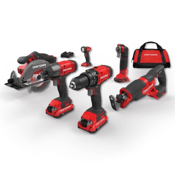V20 6-Tool 20-volt Max Power Tool Combo Kit with Soft Case (2 Li-ion Batteries Included and Charger Included)