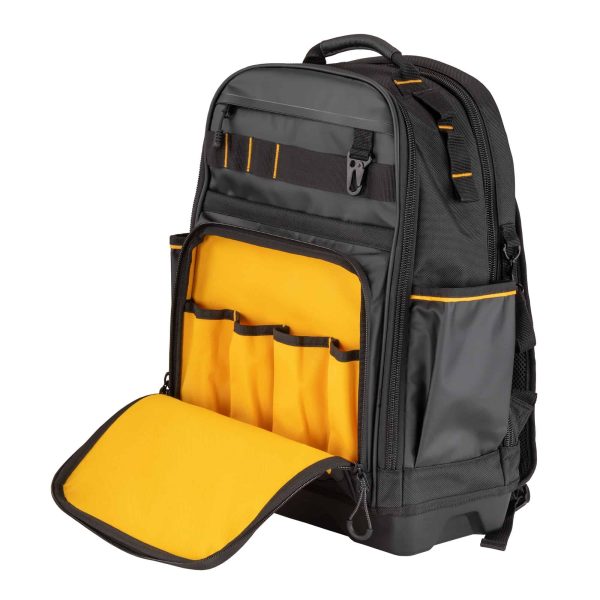 Black- Yellow Polyester 7.75-in Zippered Backpack - Image 4