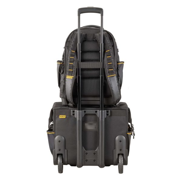 Black- Yellow Polyester 7.75-in Zippered Backpack - Image 6