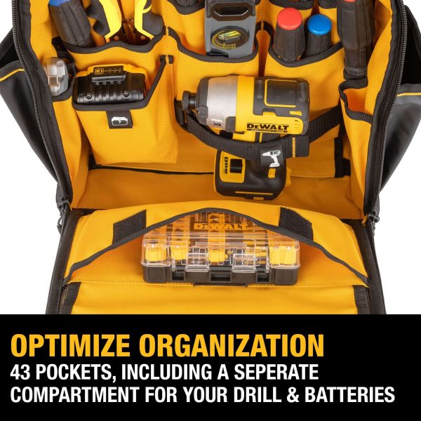 Black- Yellow Polyester 7.75-in Zippered Backpack - Image 3