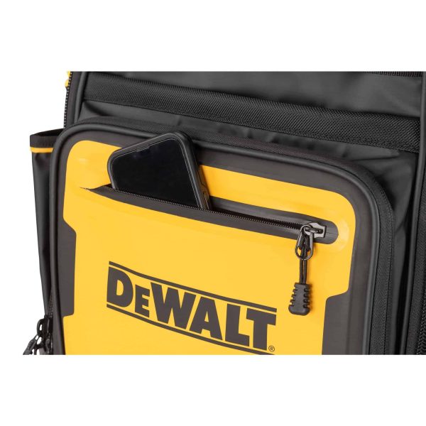 Black- Yellow Polyester 7.75-in Zippered Backpack - Image 7