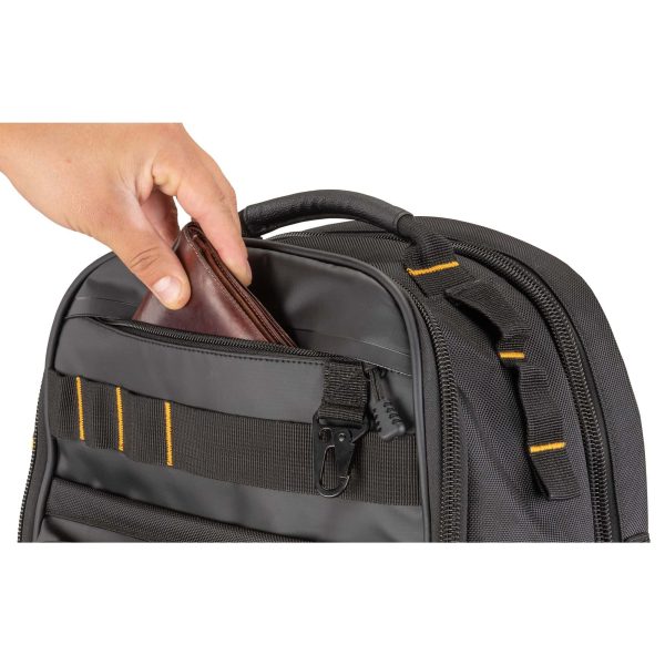 Black- Yellow Polyester 7.75-in Zippered Backpack - Image 9