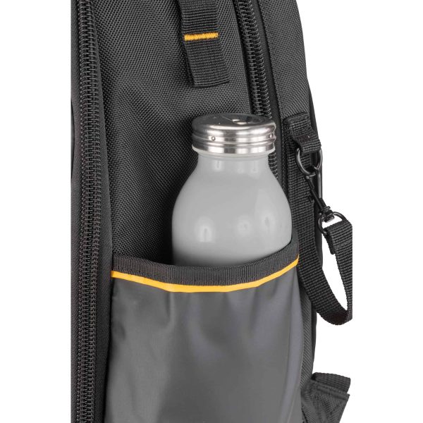 Black- Yellow Polyester 7.75-in Zippered Backpack - Image 11