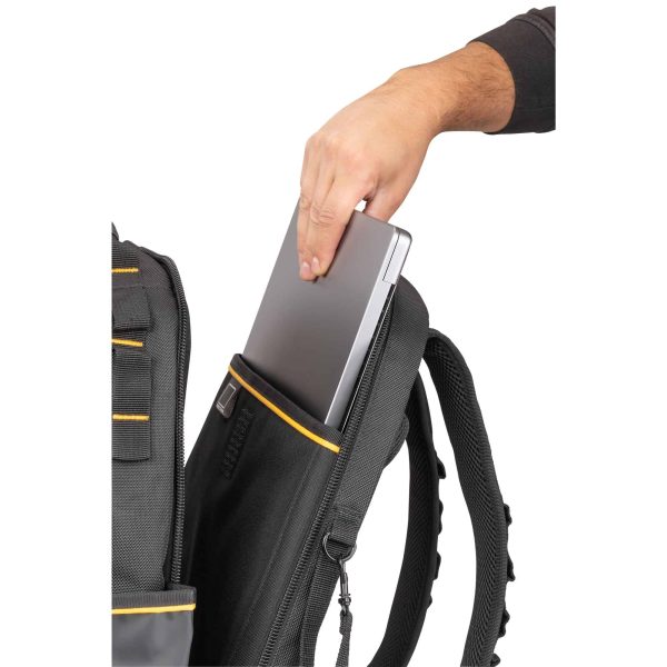 Black- Yellow Polyester 7.75-in Zippered Backpack - Image 16