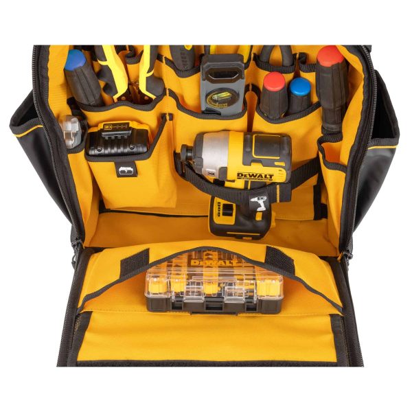 Black- Yellow Polyester 7.75-in Zippered Backpack - Image 15