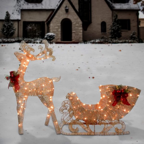 Tree Company 24-in Reindeer Free Standing Decoration with White LED Lights - Image 3