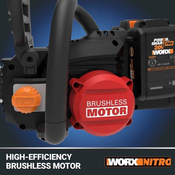 WORX NITRO POWER SHARE 40-volt 16-in Brushless Battery 4 Ah Chainsaw (Battery and Charger Included) - Image 4