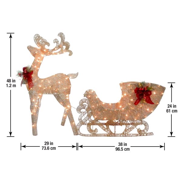 Tree Company 24-in Reindeer Free Standing Decoration with White LED Lights - Image 2