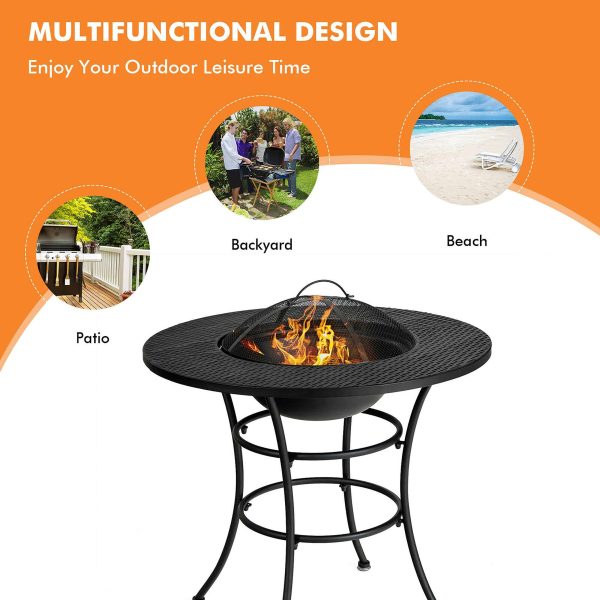 Goplus 31.5-in W-BTU Black Portable Tabletop Steel Natural Gas Fire Pit Table - Image 3