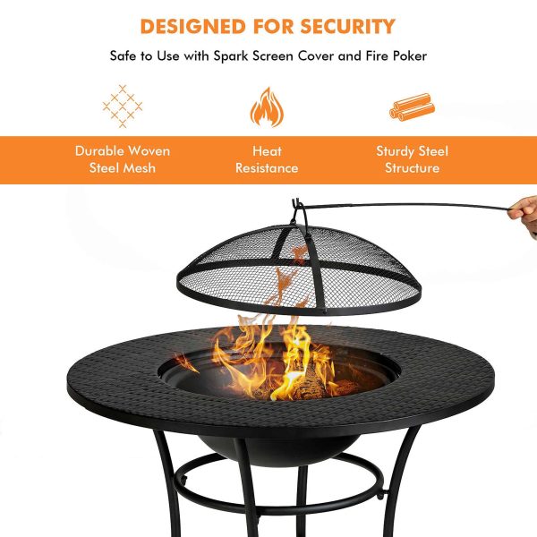 Goplus 31.5-in W-BTU Black Portable Tabletop Steel Natural Gas Fire Pit Table - Image 4