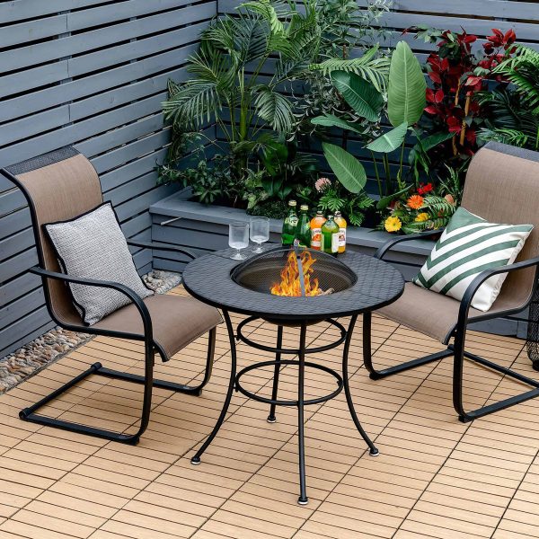 Goplus 31.5-in W-BTU Black Portable Tabletop Steel Natural Gas Fire Pit Table - Image 6