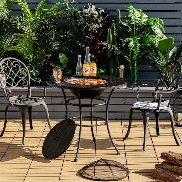 Goplus 31.5-in W-BTU Black Portable Tabletop Steel Natural Gas Fire Pit Table - Image 5