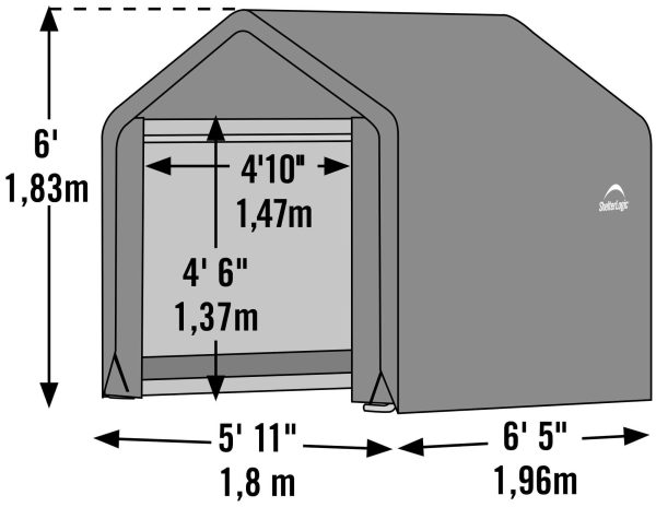 ShelterLogic 6-ft x 6-ft Canopy Storage Galvanized Steel Storage Shed - Image 13