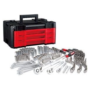 262-Piece Standard (SAE) and Metric Polished Chrome Mechanics Tool Set with Hard Case