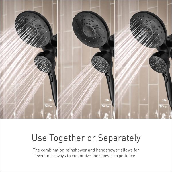 Magnetix Graeden Handheld and Shower Head Combo Spot Resist Brushed Nickel 1-handle Multi-head Round Bathtub and Shower Faucet Valve Included - Image 5