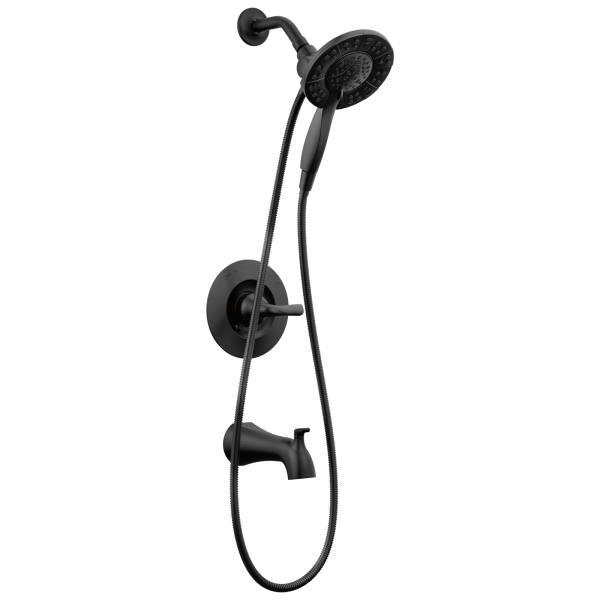 Arvo Matte Black 1-handle Multi-function Round Bathtub and Shower Faucet Valve Included